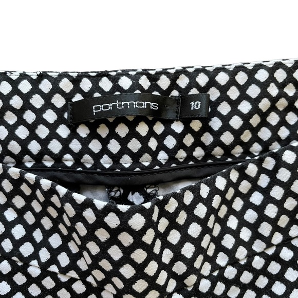 PORTMANS Sz10 Black and white diamond design capri 7/8ths pants - Picture 4 of 10